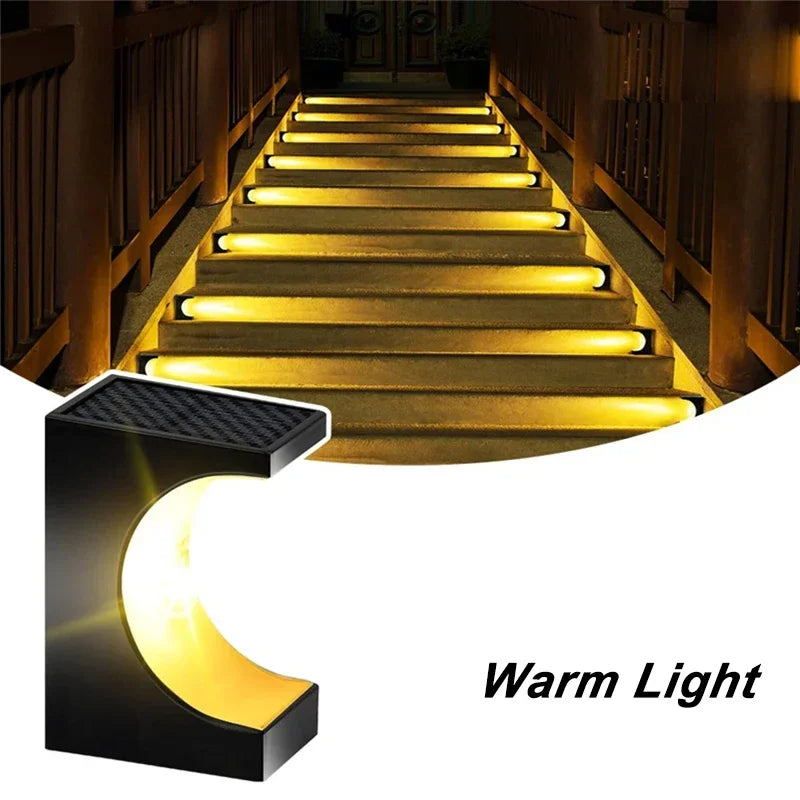 lampe solaire ip65 led moderne autoinstallation adhésif noir argentéextérieur escalier jardin