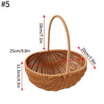 panier tressé marron clair réutilisable multiple uses fleurs artificielles anneaux métalliques traditionnel rangement maison