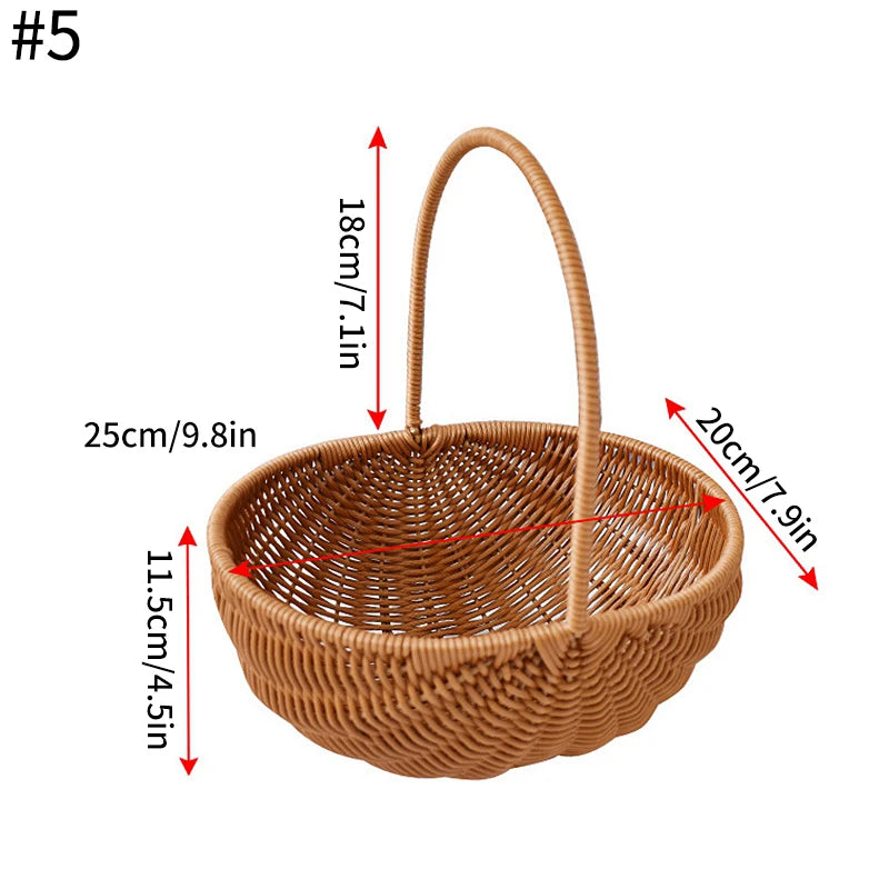 panier tressé marron clair réutilisable multiple uses fleurs artificielles anneaux métalliques traditionnel rangement maison