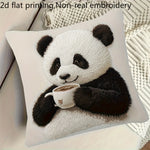 housse coussin carré panda polyester blanc imprimé maison salon chambre voiture