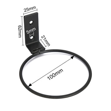 support mural pots fleurs noir rond lisse moderne vis noires expansion tubesextérieurintérieur