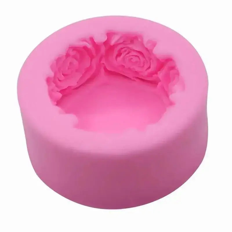 moule silicone rose décorative savon bougie gâteau artisanal floral circulaire reliefs