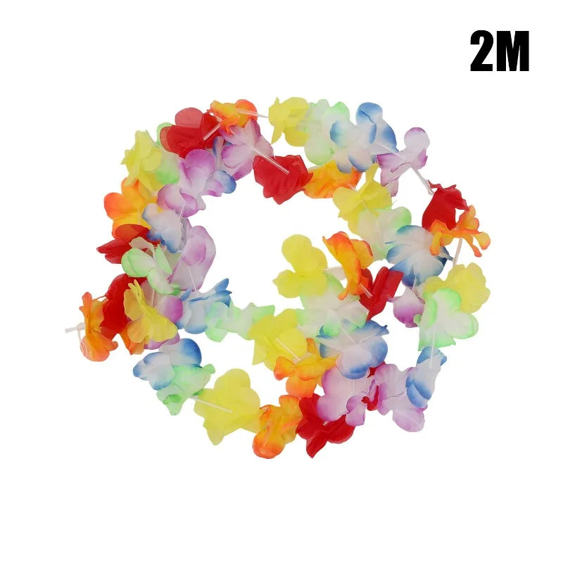 guirlande fleurs artificielles multicolores extérieur decoration anniversaire mariage festif maison rouges oranges jaunes