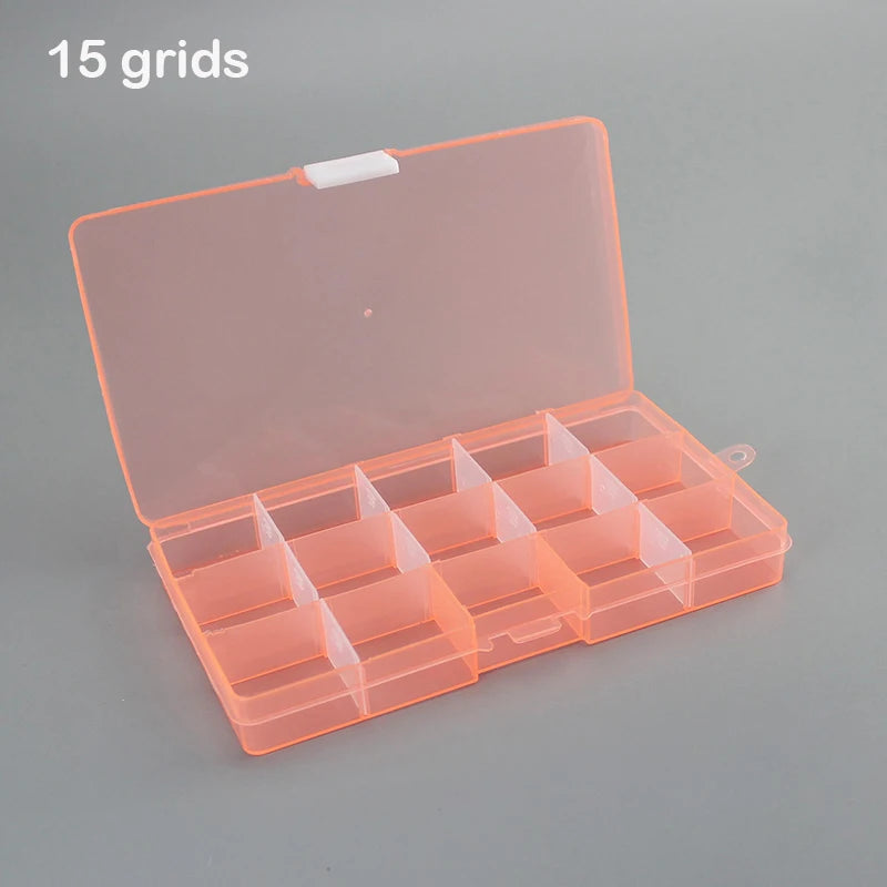 boîte rangement transparente 15 compartiments pratique réutilisable modulaire bijoux articles divers plastique respectueux environnement