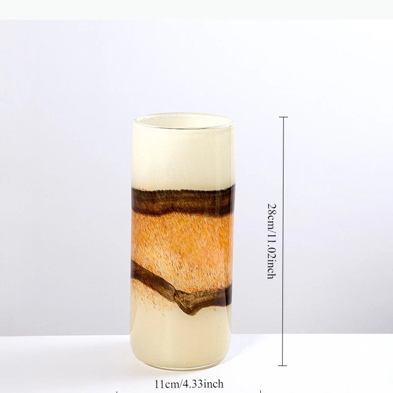 vase moderne translucide blanc crème orange marron décoration tablebranches baies texturées
