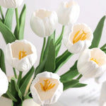 décoration intérieure moderne bouquet tulipes artificielles blanc vert 39cm mariage maison
