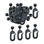 crochets noirs rideaux gazebo tringle douce glissade rustproof extérieur drapeaux robustes 56 pièces