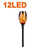 lanterne solaire led effet flamme vacillante moderne noire motif floral étancheextérieur jardin allée patio