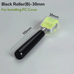 rouleau silicone vert fluo poignée bois ergonomique outil bande led fixateur diffuseur lumière accessoire