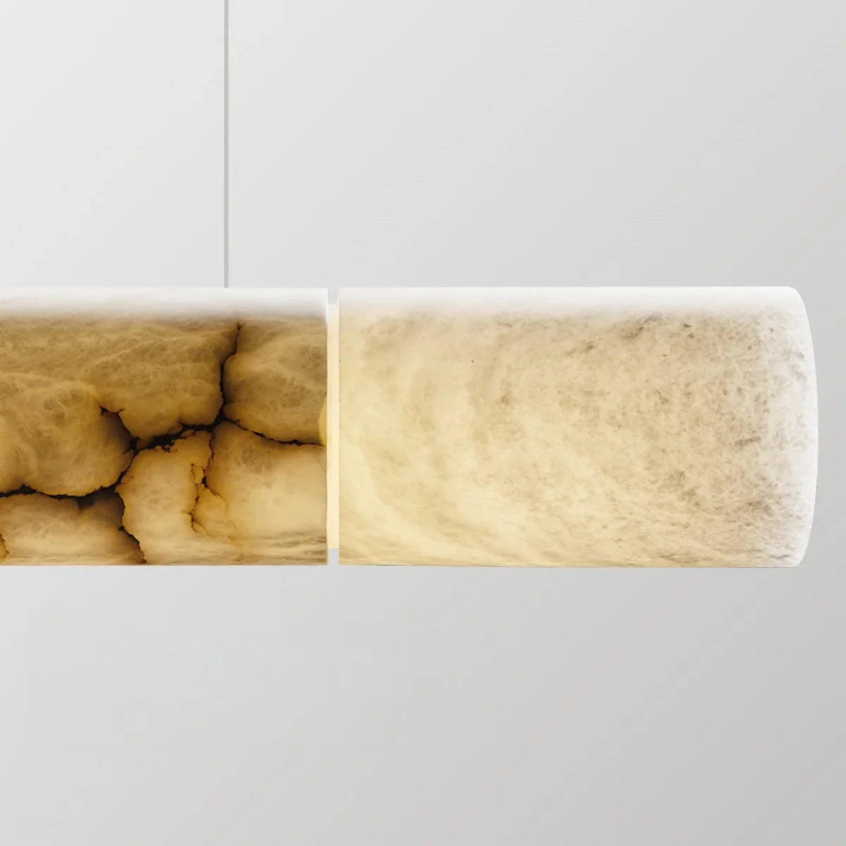 lampe suspendue marbre moderne beige gris clair veineuse led 120cm salon restaurant chambre cuisine