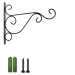 support mural noir plantes suspendues volutes rétro artisanal fixation vis chevilles murales