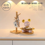 porte clés ours résine moderne blanc rose vert brillant animalier tringle plateau decoration maison