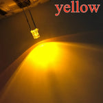 diodes led transparentes plate 3v 20ma blanc rouge jaune bleu vert 100pcs ultra lumineuses