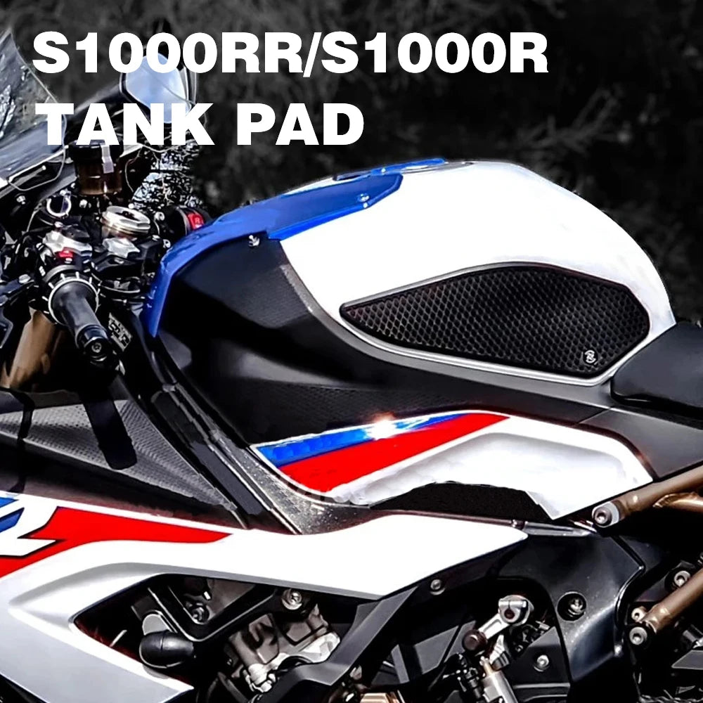 protections reservoir moto noir blanc bleu rouge motif losange adhésif vis sportif