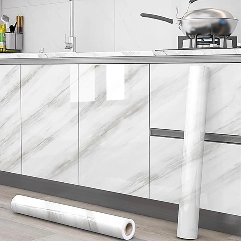papier adhésif marbré blanc gris moderne 55cm largeur rouleau 1m 5m 10m
