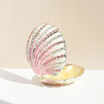coquillage décoratif boîte rangement velours strass rayures horizontales boucles oreilles moderne respectueux environnement