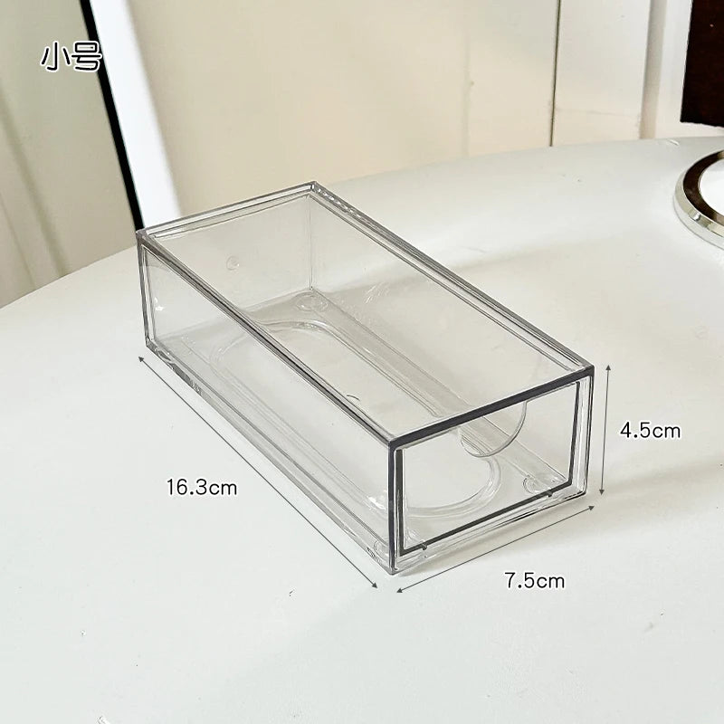 boîte rangement cosmétique transparente acrylique anti poussière tiroirs empilable moderne minimaliste