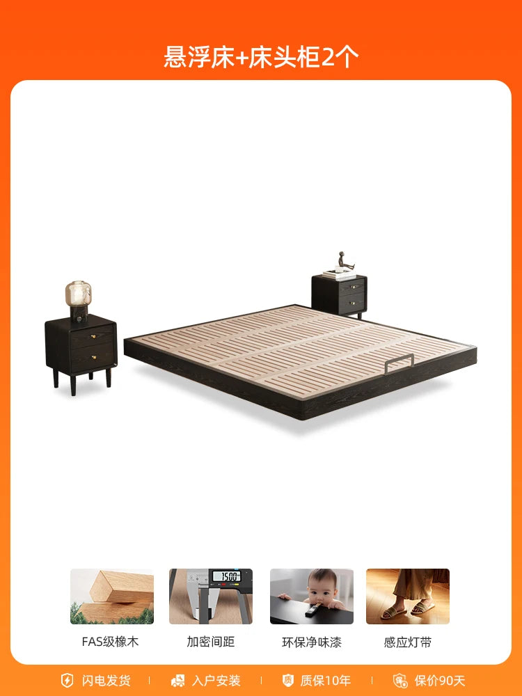 lit moderne bois noir tissu cuir véritable 180x200cm tête lit matelas