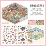 autocollants 3D traditionnels chinois multicolores détaillés opaques scrapbooking décoration journaux