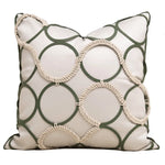 coussin décoratif géométrique vert beige blanc contemporain salon lit voiture 45x45cm