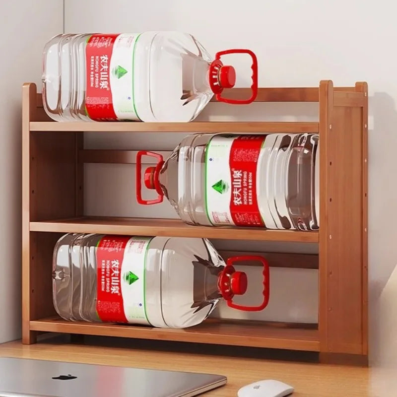 étagère moderne bambou rangement anti poussière vis livres boîtes horloge panier étudiant écologique