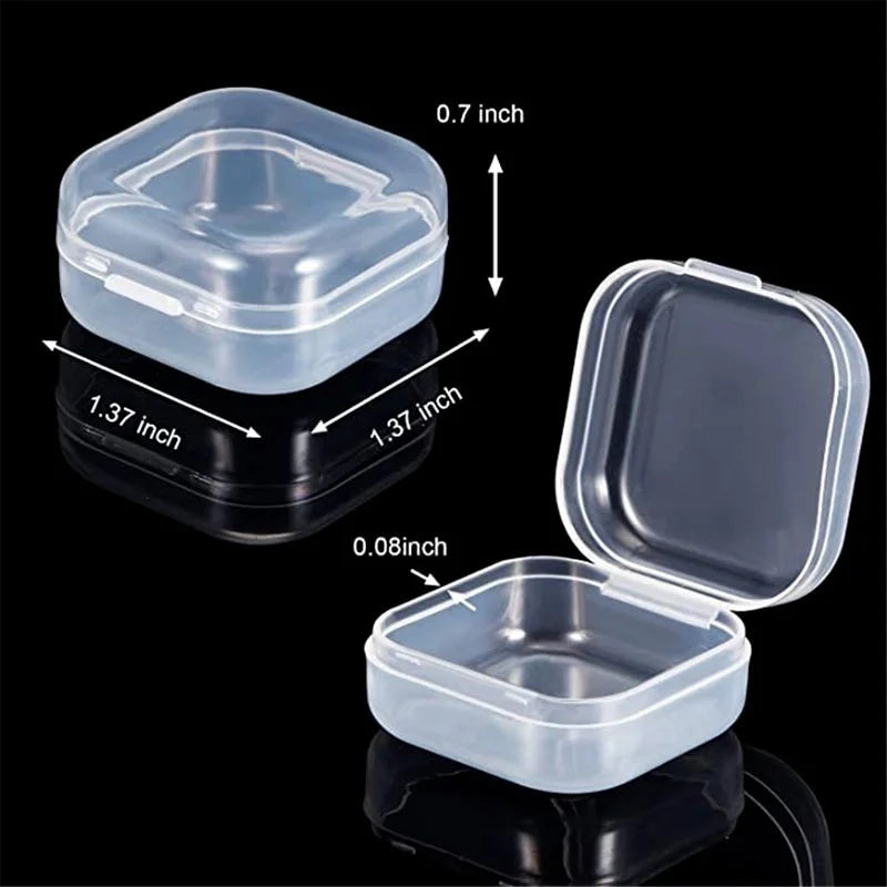 boîtes rangement transparentes plastique clips bijoux transport modernes pratiques petites