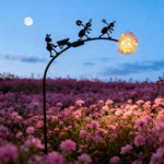 Sculpture jardin fourmi abeille fleur lumineuse solaire led noir artisanal moderneextérieur