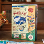 stickers kawaii japonais chats cerisiers ramen papeterie scrapbooking diy mignon vert bleu