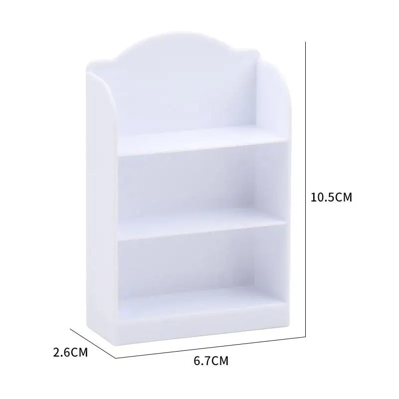 étagère miniature blanche rose beige pâtisseries motifs modernes plastique rangement maison poupée