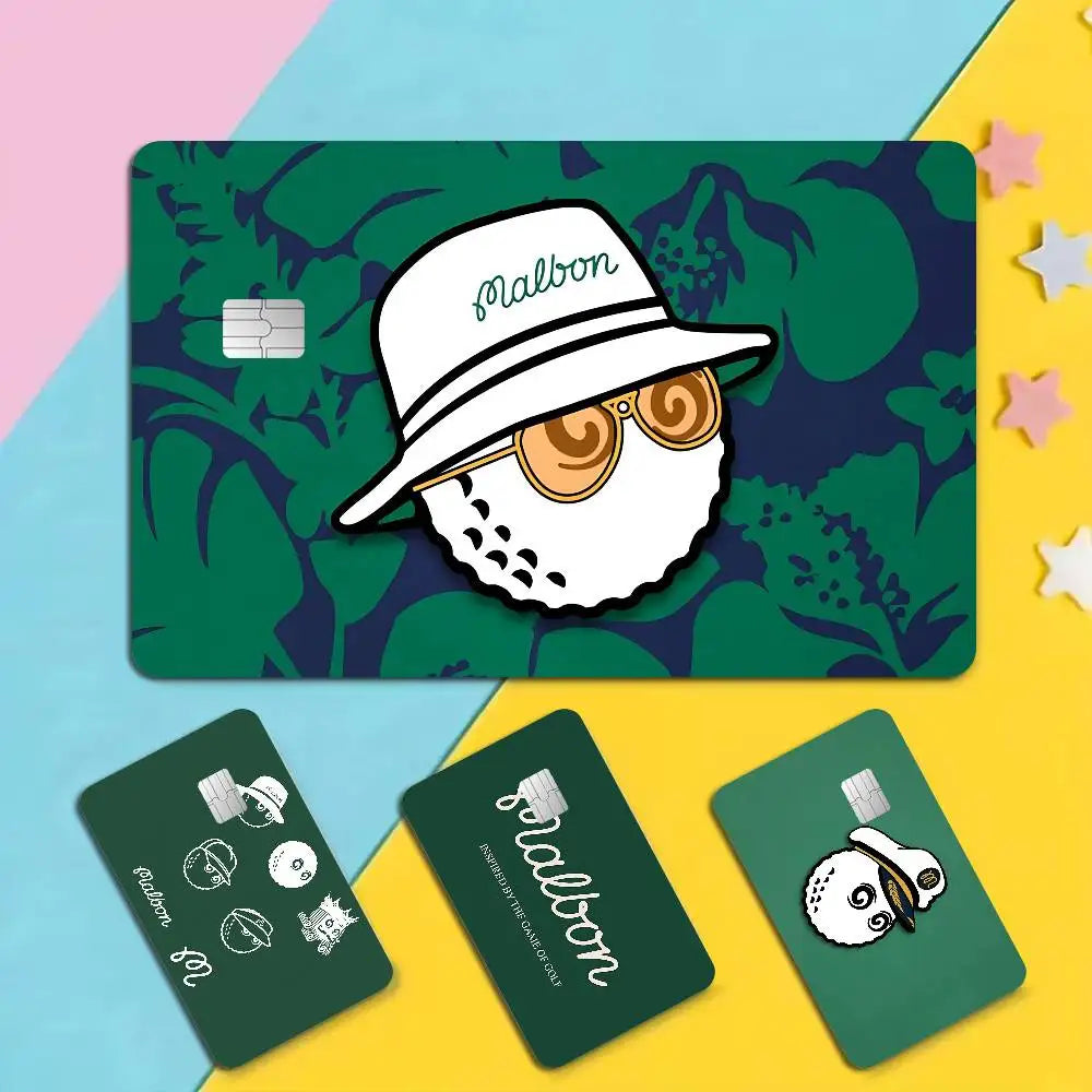 autocollant carte crédit protection personnalisable moderne imprimé floral vert bleu