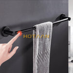 porte serviettes mural moderne noir texture métallique lisse fixé serviette savon brosse tasse