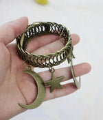 anneau rideau métal étoile lune vintage boho chic bronze opacité decoration chambre salon