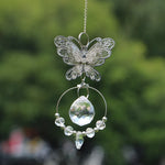 décoration fenêtre pendentif papillon métal cristal vintage anneau circulaire goutte ornement chambre jardin