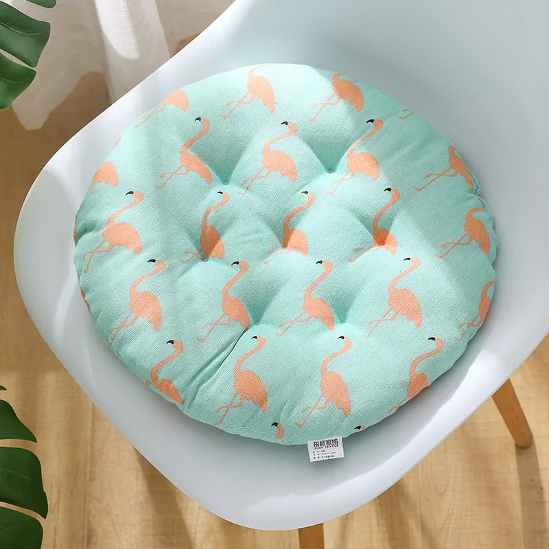 coussin chaise rond confortable mousse polyestère motif géométrique repas siège maison