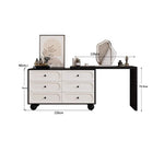 coiffeuse miroir blanc minimaliste moderne commode tiroirs noirs chambre meuble maquillage