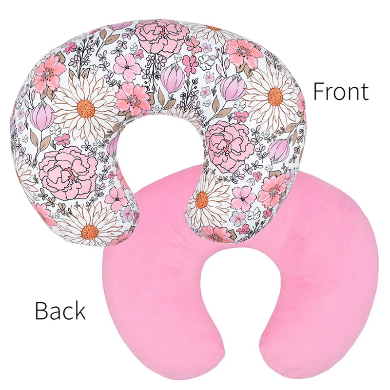 housse coussin allaitement bébé imprimé animal ours renard arbres feuilles moderne blanc unisexe ans