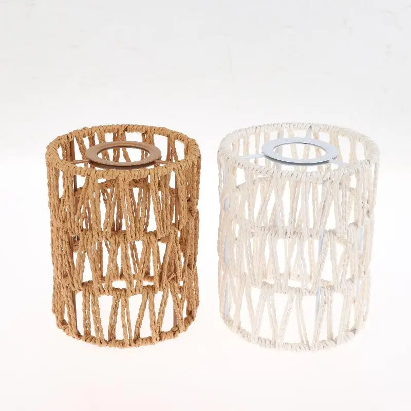 cache lampe tressé boho chic blanc beige moderne annuaire métallique salon jardin