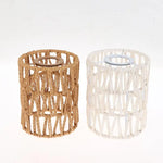 cache lampe tressé boho chic blanc beige moderne annuaire métallique salon jardin