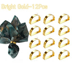 anneaux serviettes or lisses modernes fourchettes cuillères garnitures tables différentes couleurs mariage banquet