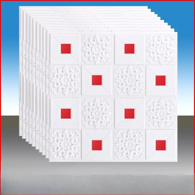 panneaux décoratifs blancs motif floral géométrique classique décoration murale autocollants 3d festive modernes