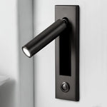 lampes murales modernes interrupteur bouton lisse métallique noir argenté bronze doré minimaliste
