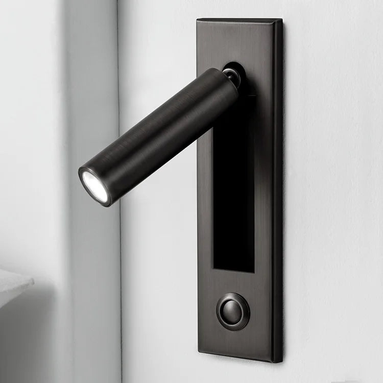 lampes murales modernes interrupteur bouton lisse métallique noir argenté bronze doré minimaliste