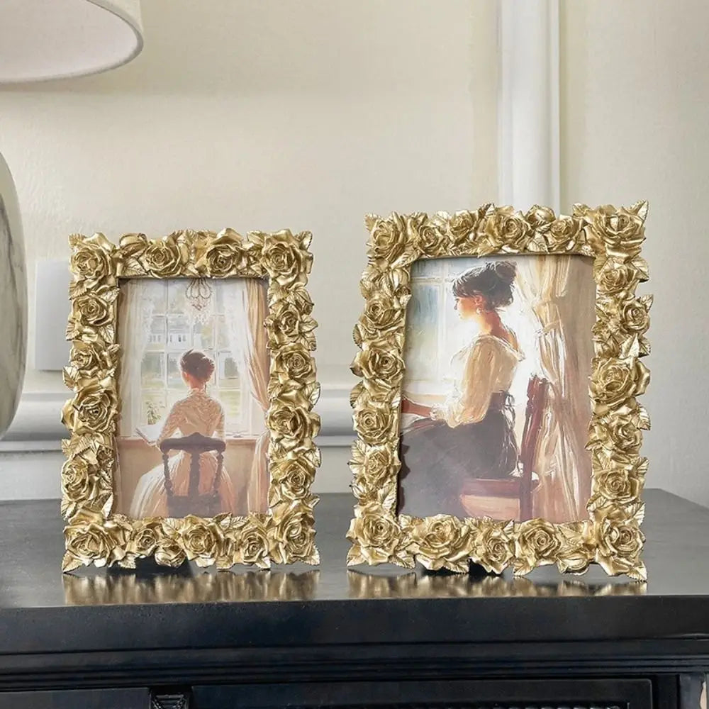 cadre photo or rose relief classique vintage décoration maison photo adult unisexe visibleintérieur deuxidentiques