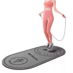 tapis yoga exercice tapis saut corde rose gris antidérapant 8mm épais graphique sportif minimaliste