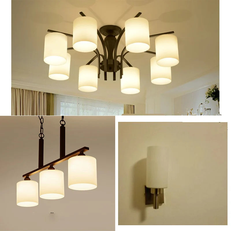 cache lampe blanc moderne verre opac opaque abat jour rond lisseintérieur lampe décoration