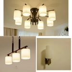 cache lampe blanc moderne verre opac opaque abat jour rond lisseintérieur lampe décoration