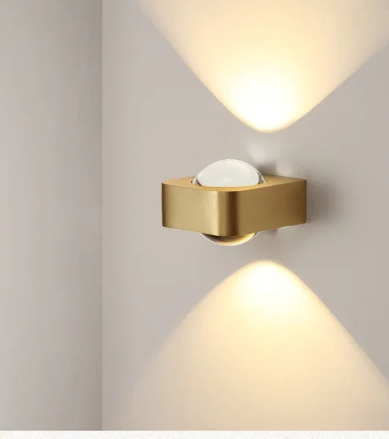 appliques murales modernes deux led noir doré éclairage cuisine chambre minimaliste fixées mur