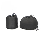 sac rangement nylon noir filet camping utilitaire vaisselle ustensiles portable extérieur