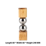 vase décoration intérieure bois métal minimaliste sculptural boules sphères cubes fleurs séchées