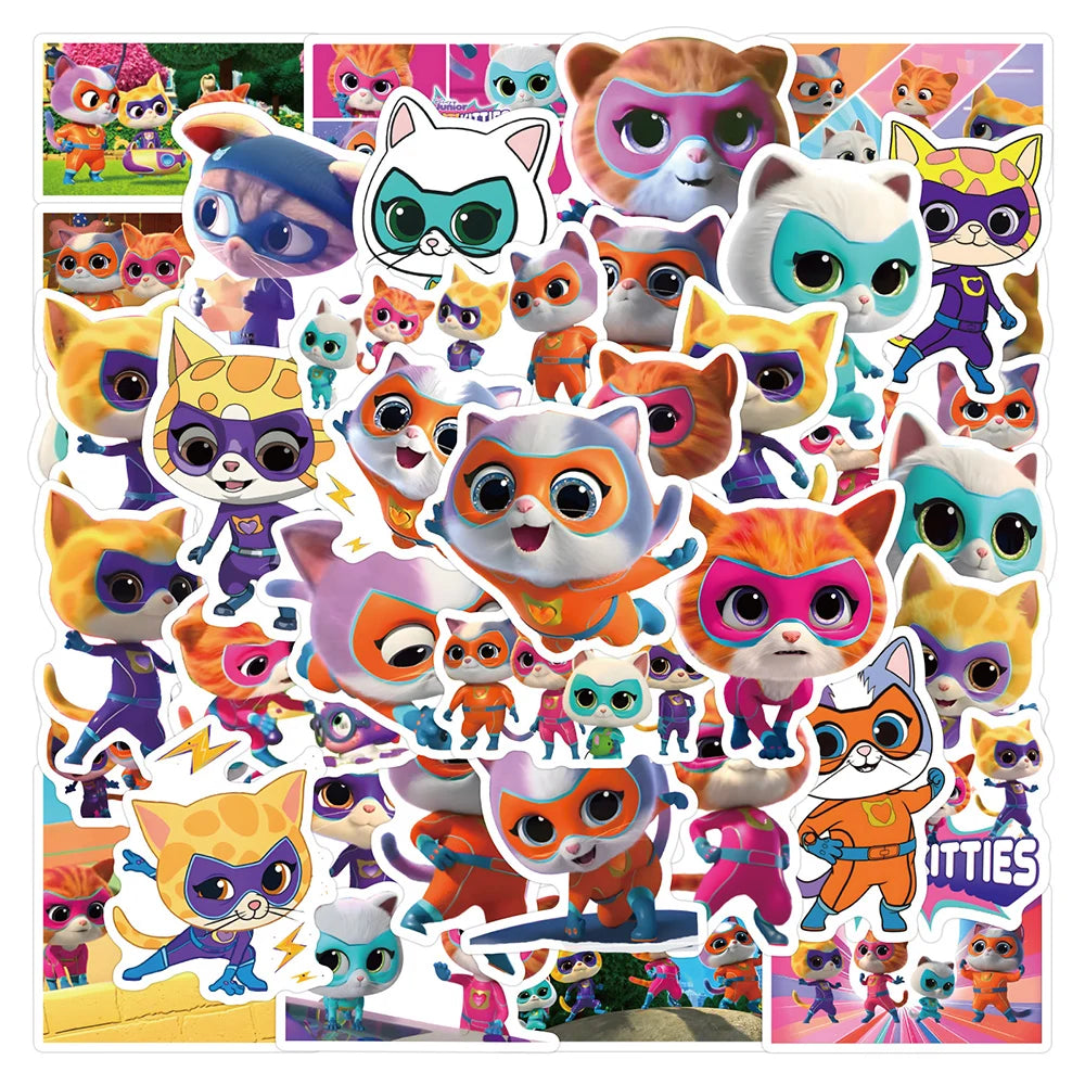 stickers kawaii chats dessins animés couleurs variées cartoon pvc autocollants usage multiple enfants adultes